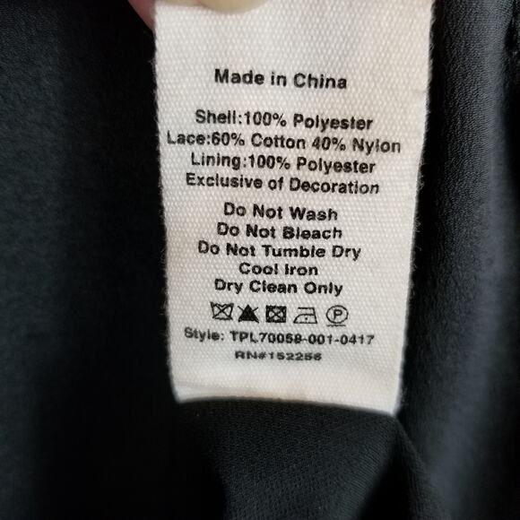 Avec Les Filles Black Lace Shoulder Shift Dress Size XL - Picture 8 of 9